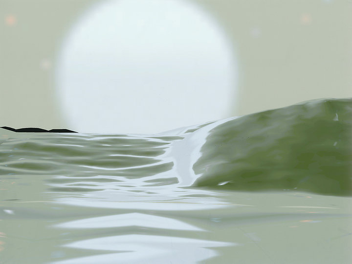 Ocean With Pale Moon
